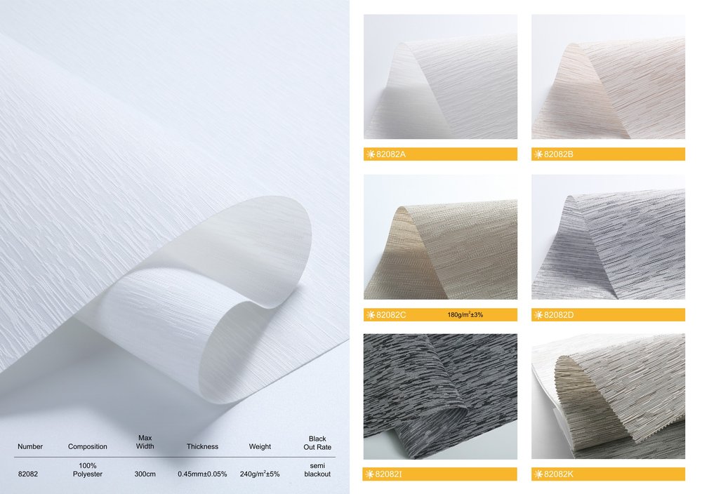 Light filtering, semi-blackout, and sunscreen fabrics