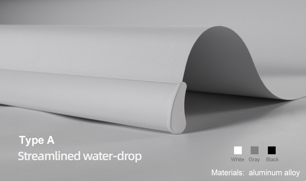 Type A streamlined water-drop rail in white